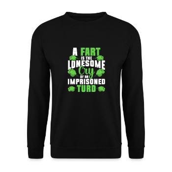 fart farting farting farting - Unisex Sweatshirt - black - Front - Alina (178cm) & Michal (187cm)