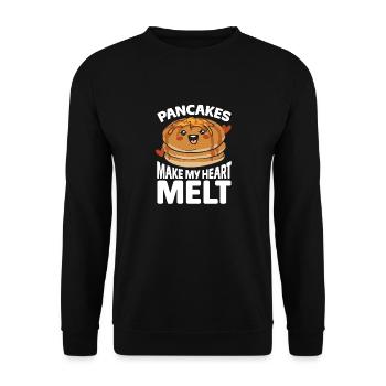 Pancake Breakfast Pancakes - Unisex Sweatshirt - black - Front - Alina (178cm) & Michal (187cm)