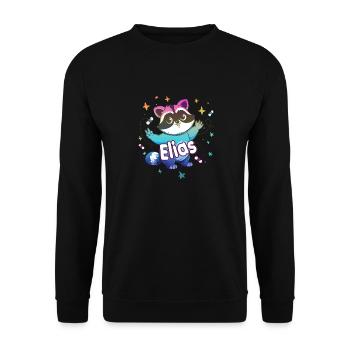 ELIAS - Beau prénom de garçon avec un raton laveur mignon - Sweat-shirt Unisexe - noir - Devant - Alina (178cm) & Michal (187cm)