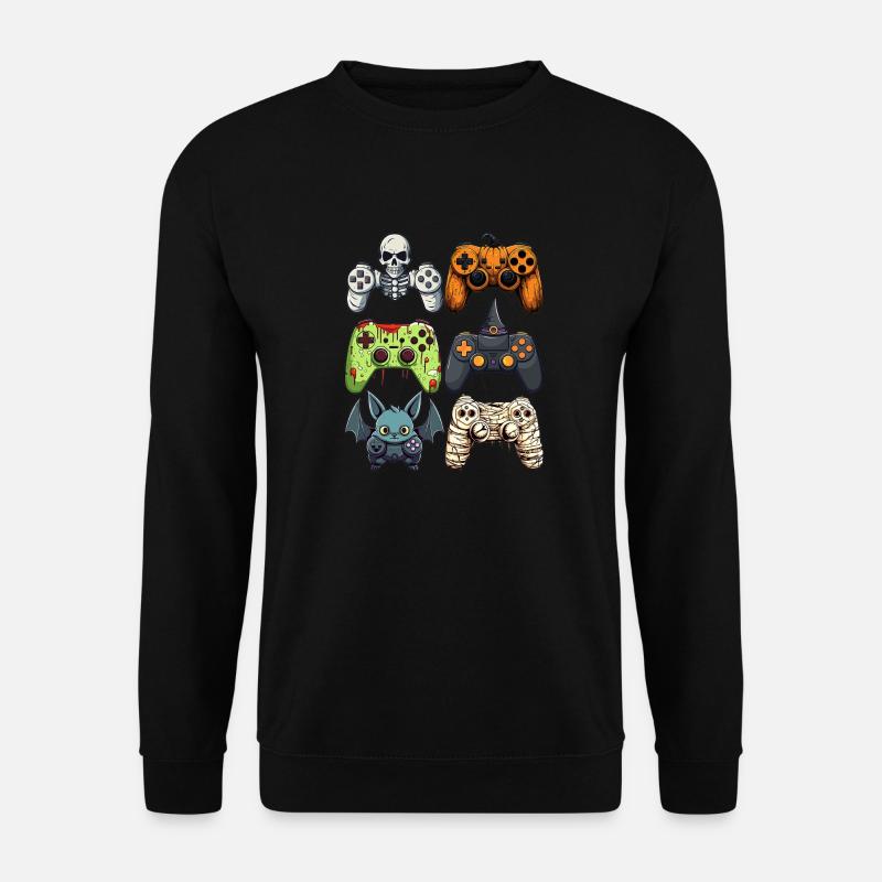 Halloween Gaming Controllers Witch Zombie Mummy - Unisex Pullover - Schwarz