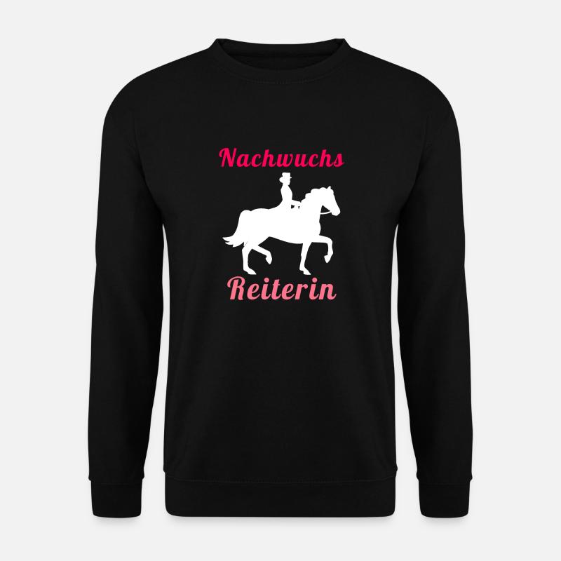 cavalier, cheval, jeune cavalier, illustration - Sweat-shirt Unisexe - noir
