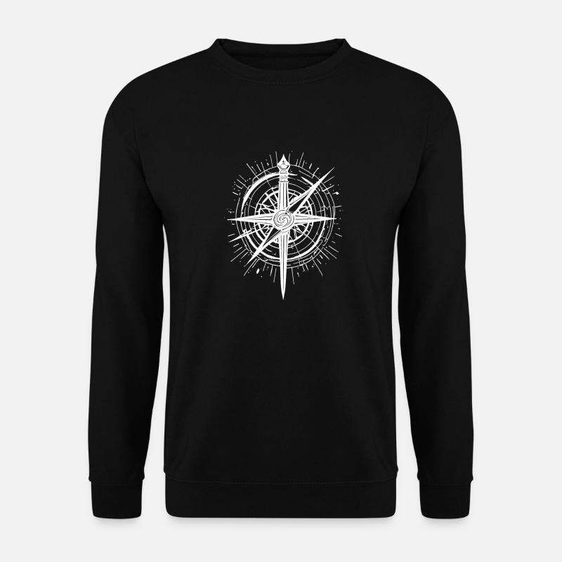 Abstract Blade Compass White - Unisex Sweatshirt - black
