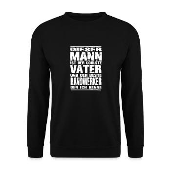 Vater und Staplerfahrer - Unisex Pullover - Schwarz - Vorne - Alina (178cm) & Michal (187cm)