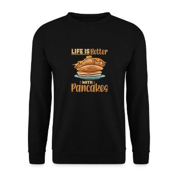 Pancake Breakfast Pancakes - Unisex Sweatshirt - black - Front - Alina (178cm) & Michal (187cm)