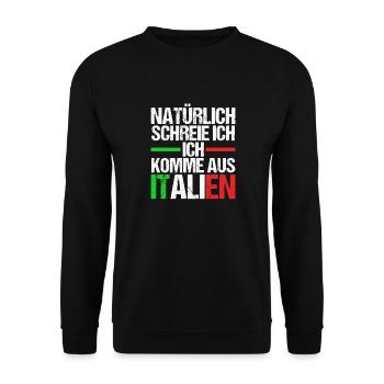 Italie Italien Vaffanculo - Sweat-shirt Unisexe - noir - Devant - Alina (178cm) & Michal (187cm)
