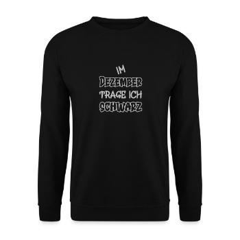 En décembre, je porte du noir en disant couleur noire - Sweat-shirt Unisexe - noir - Devant - Alina (178cm) & Michal (187cm)