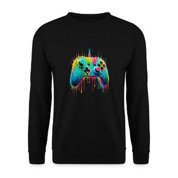 Colorful Gaming Gamer Controller - Unisex Sweatshirt - black - Front - Alina (178cm) & Michal (187cm)