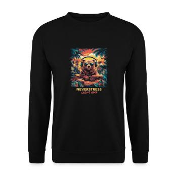 Bear Chillout Vibes Design: Relaxed and Stylish - Unisex Sweatshirt - black - Front - Alina (178cm) & Michal (187cm)