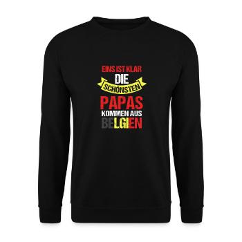 Belgian Dad Father Father's Day Belgium - Unisex Sweatshirt - black - Front - Alina (178cm) & Michal (187cm)