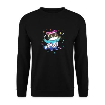 PIET - Beau nom de garçon avec un raton laveur mignon - Sweat-shirt Unisexe - noir - Devant - Alina (178cm) & Michal (187cm)