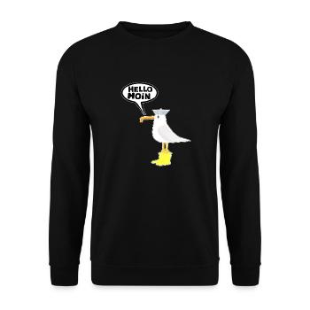 Hello Seagull Rubber Boots Hello Moin - Unisex Sweatshirt - black - Front - Alina (178cm) & Michal (187cm)