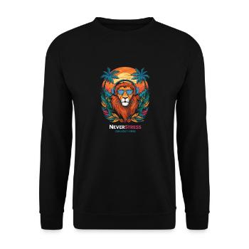 Lion Chillout Vibes Design décontracté et élégant - Sweat-shirt Unisexe - noir - Devant - Alina (178cm) & Michal (187cm)