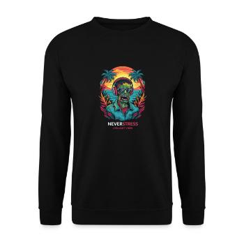 Zombi Chillout Vibes Design Relaxed and Stylish - Unisex Sweatshirt - black - Front - Alina (178cm) & Michal (187cm)