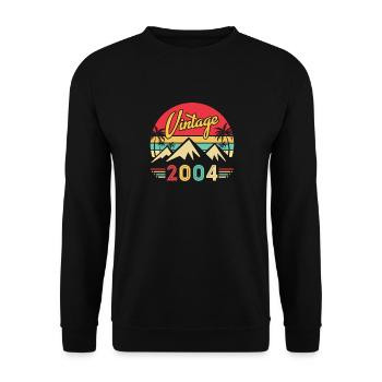 20 Year Old 2004 Vintage 20 Man Woman - Unisex Sweatshirt - black - Front - Alina (178cm) & Michal (187cm)