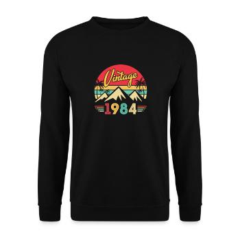 40 Year Old Birthday 1984 Vintage 40 Men Women - Unisex Sweatshirt - black - Front - Alina (178cm) & Michal (187cm)