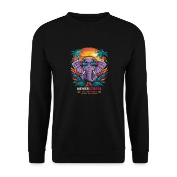 Chillout Vibes Design Relaxed and Stylish - Unisex Sweatshirt - black - Front - Alina (178cm) & Michal (187cm)