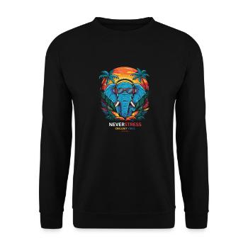 Chillout Vibes Design Entspannt und Stilvoll - Unisex Pullover - Schwarz - Vorne - Alina (178cm) & Michal (187cm)