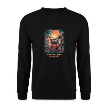 Koala Chillout Vibes Design Relaxed and Stylish - Unisex Sweatshirt - black - Front - Alina (178cm) & Michal (187cm)
