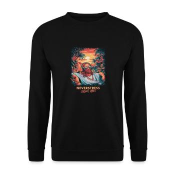 Jesus Chillout Vibes Design Entspannt und Stilvoll - Unisex Pullover - Schwarz - Vorne - Alina (178cm) & Michal (187cm)