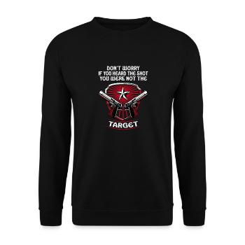 Heard The Shot Never The Target Sniper - Unisex Sweatshirt - black - Front - Alina (178cm) & Michal (187cm)