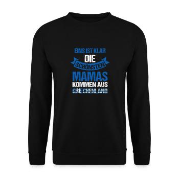 Maman grecque maman Grèce - Sweat-shirt Unisexe - noir - Devant - Alina (178cm) & Michal (187cm)