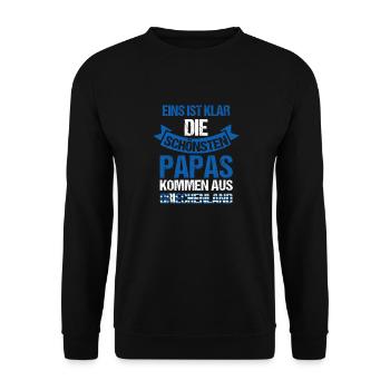 Grec Papa Père Fête des Pères Grèce - Sweat-shirt Unisexe - noir - Devant - Alina (178cm) & Michal (187cm)