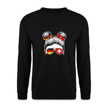 Suisse Allemagne Suisse - Sweat-shirt Unisexe - noir - Devant - Alina (178cm) & Michal (187cm)