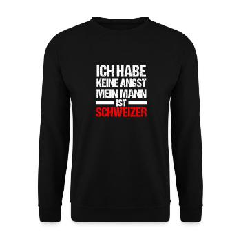 Swiss Switzerland - Unisex Sweatshirt - black - Front - Alina (178cm) & Michal (187cm)