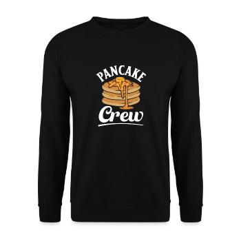 Pancake Frühstück Pfannkuchen - Unisex Pullover - Schwarz - Vorne - Alina (178cm) & Michal (187cm)