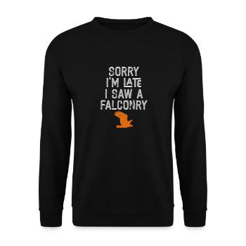 Fauconnerie Oiseau Faucon Chasse Fauconnier - Sweat-shirt Unisexe - noir - Devant - Alina (178cm) & Michal (187cm)