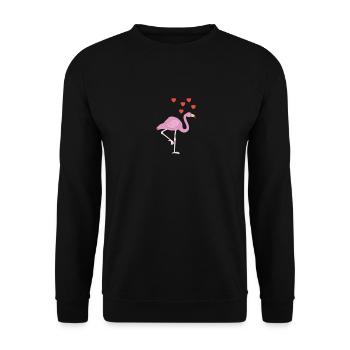 Flamingo Hearts T-Shirt - Bird Lover Pride Pink - Unisex Sweatshirt - black - Front - Alina (178cm) & Michal (187cm)