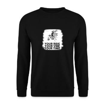 Your Ride Your Vibe Your Time Motocross - Unisex Sweatshirt - black - Front - Alina (178cm) & Michal (187cm)