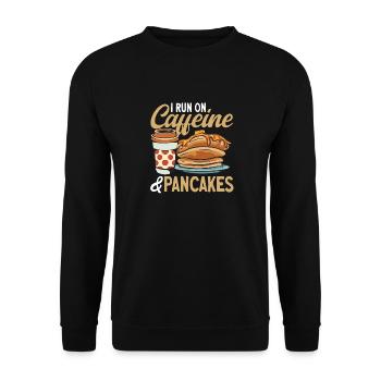 Pancake Frühstück Pfannkuchen - Unisex Pullover - Schwarz - Vorne - Alina (178cm) & Michal (187cm)