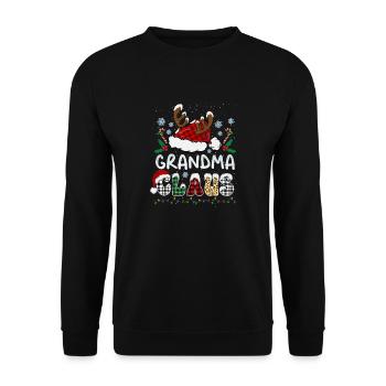 Grandma Claus Xmas Santa Hat Christmas - Unisex Pullover - Schwarz - Vorne - Alina (178cm) & Michal (187cm)