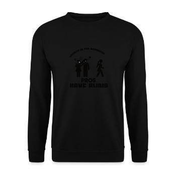 Relation drôle Design alibis professionnel - Sweat-shirt Unisexe - noir - Devant - Alina (178cm) & Michal (187cm)