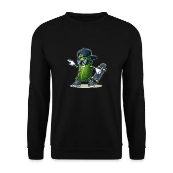Dabbing Pickle skater Cucumber skateboard funny - Unisex Pullover - Schwarz - Vorne - Alina (178cm) & Michal (187cm)