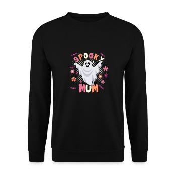 Spooky mum Funny Mom Halloween Ghost - Unisex Sweatshirt - black - Front - Alina (178cm) & Michal (187cm)