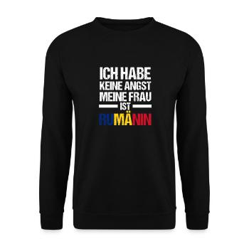 Romanians Romania - Unisex Sweatshirt - black - Front - Alina (178cm) & Michal (187cm)