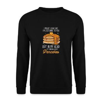 Pancake Breakfast Pancakes - Unisex Sweatshirt - black - Front - Alina (178cm) & Michal (187cm)
