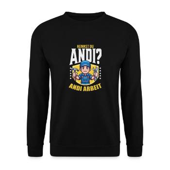 Bricoleur Andi Travail Cadeau Dictons Drôle - Sweat-shirt Unisexe - noir - Devant - Alina (178cm) & Michal (187cm)