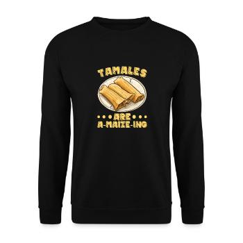 Tamale Mexikanisches Essen Tamale Liebhaber - Unisex Pullover - Schwarz - Vorne - Alina (178cm) & Michal (187cm)