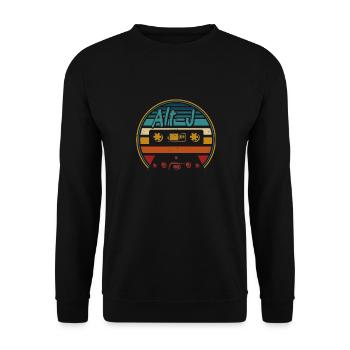 Vintage Alt-J Retro Cassette Retro - Unisex Sweatshirt - black - Front - Alina (178cm) & Michal (187cm)