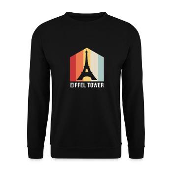 Frankreich Eiffelturm - Unisex Pullover - Schwarz - Vorne - Alina (178cm) & Michal (187cm)