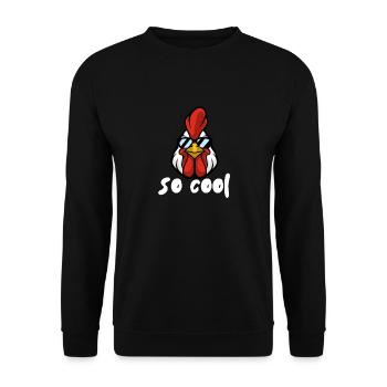 Rooster with Shades - Unisex Sweatshirt - black - Front - Alina (178cm) & Michal (187cm)