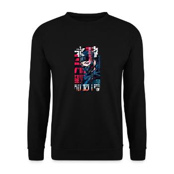 Woman Ninja geometric kanji - Unisex Sweatshirt - black - Front - Alina (178cm) & Michal (187cm)