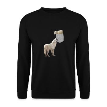 Wolf Reaching Sheep In Your Fake Pocket Funny - Unisex Sweatshirt - black - Front - Alina (178cm) & Michal (187cm)