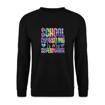 Conseillère scolaire Tie Dye School - Sweat-shirt Unisexe - noir - Devant - Alina (178cm) & Michal (187cm)