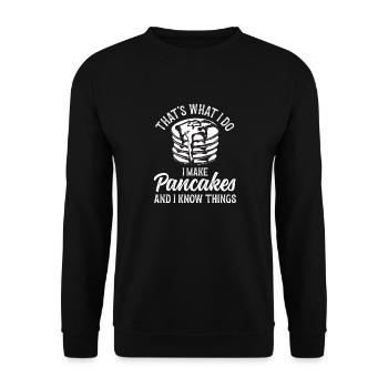 Pancake Breakfast Pancakes - Unisex Sweatshirt - black - Front - Alina (178cm) & Michal (187cm)