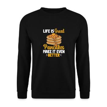 Pancake Breakfast Pancakes - Unisex Sweatshirt - black - Front - Alina (178cm) & Michal (187cm)