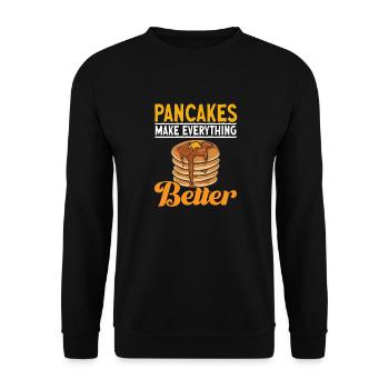 Pancake Breakfast Pancakes - Unisex Sweatshirt - black - Front - Alina (178cm) & Michal (187cm)